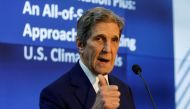 John Kerry, US Special Envoy for Climate speaks as he attends the opening of the American Pavilion in the COP27 climate summit in Egypt's Red Sea resort of Sharm el-Sheikh, Egypt November 8, 2022. (REUTERS/Mohammed Salem)