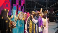 Members of Al Nahda Qatari Ladies Group during a performance.