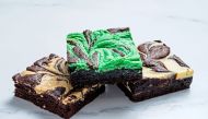 From left, tahini, white chocolate-peppermint and cheesecake swirl brownies. Photo by Scott Suchman for The Washington Post.
