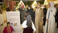 Chairperson of Qatar Foundation HH Sheikha Moza bint Nasser and Vice Chairperson and CEO of Qatar Foundation HE Sheikha Hind bint Hamad Al Thani at the opening ceremony of D'reesha Performing Arts Festival at the Oxygen Park, Education City, on December 11, 2022.