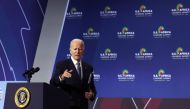 US President Joe Biden delivers remarks at the business forum during the US - Africa Leaders Summit on December 14, 2022 in Washington, DC. Kevin Dietsch/Getty Images/AFP