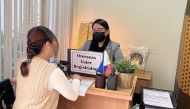 Overseas voter registration desk at the Philippine Embassy.