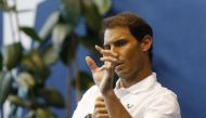 Spain's Rafael Nadal during a press conference at the Rafa Nadal Academy, Mallorca, Spain, February 2, 2022. (REUTERS/Enrique Calvo)