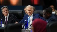 US President Joe Biden listens to remarks from Senegalese President Macky Sall (R) during the US-Africa Summit Leaders Session on partnering on the African Union’s Agenda 2063, in Washington, US, on December 15, 2022. REUTERS/Kevin Lamarque
