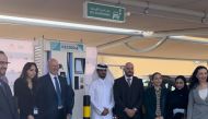 Officials from Kahramaa and Doha Festival City during the launch of first phase of its Electric Vehicle  charging stations at the DFC mall.