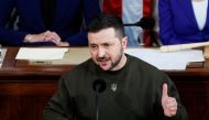 Ukraine's President Volodymyr Zelensky addresses a joint meeting of the US Congress in the House Chamber of the US Capitol in Washington on December 21, 2022. REUTERS/Evelyn Hockstein/File Photo