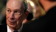 Former mayor of New York Michael Bloomberg speaks with participants prior to a meeting with Earthshot prize winners and finalists at the Glasgow Science Center during the UN Climate Change Conference (COP26) in Glasgow, Scotland, Britain, on November 2, 2021. File Photo / Reuters