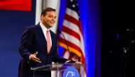 In this file photo taken on November 19, 2022, US Representative-elect George Santos speaks at the Republican Jewish Coalition Annual Leadership Meeting in Las Vegas, Nevada. (Photo by Wade Vandervort / AFP)