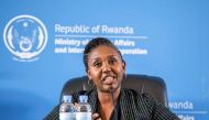 Rwanda's government spokesperson Yolande Makolo addresses a news conference on the transfer of asylum seekers from Britain ahead of their arrival in Kigali, Rwanda, on June 14, 2022. File Photo / Reuters
