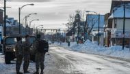 US National Guard assist in recovery efforts after a record winter storm in Buffalo, New York, on December 28, 2022.  (Photo by Jorge Uzon / AFP)