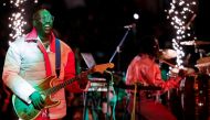 Bien Aime Baraza, the lead singer and songwriter of Sauti Sol, a Kenyan Afro-fusion band performs during the Sol Fest Concert themed SolFest Class of 2022, at the Kenyatta International Convention Centre (KICC) in Nairobi, Kenya December 18, 2022. Reuters/Thomas Mukoya

