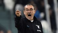 Lazio coach Maurizio Sarri reacts during the Serie A match against Juventus at the Allianz Stadium, Turin, Italy on November 13, 2022.  File Photo / Reuters

 