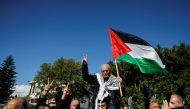Karim Younis gestures as he is welcomed at his village in Ara, Israel January 5, 2023. Reuters/Ammar Awad