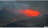 A rising lava lake is seen within Halema'uma'u crater during the eruption of Kilauea volcano in Hawaii, U.S. January 5, 2023, in this still image provided by the USGS surveillance camera. U.S. Geological Survey/Handout via REUTERS