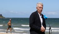 Brighton Beach, Melbourne, Australia, February 22, 2021 Craig Tiley, CEO of Tennis Australia talks to the media during a photo shoot at Brighton Beach REUTERS/Loren Elliott/File Photo