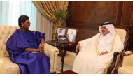Minister of Transport H E Jassim Saif Ahmed Al Sulaiti meeting with Minister of Economy, Planning and Cooperation of Senegal H E Oulimata Sarr in Doha yesterday. 
