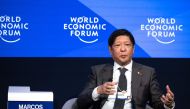 Philippine's President Ferdinand Marcos Jr speaks during a session at the Congress centre during the World Economic Forum (WEF) annual meeting in Davos on January 18, 2023. (Photo by Fabrice COFFRINI / AFP)