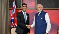 British Prime Minister Rishi Sunak and India's Prime Minister Narendra Modi hold a bilateral meeting on November 16, 2022 in Nusa Dua, Indonesia. (eon Neal/Pool via REUTERS)