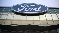 Signage is seen outside the Ford Halewood transmissions plant in Liverpool, Britain, December 1, 2022. (REUTERS/Phil Noble)