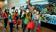 First batch of Chinese tourists arrived at Ngurah Rai InternationalÊAirport following the Chinese Government's resumption of travel for citizens in Bali, Indonesia, January 22, 2023 Antara Foto/Fikri Yusuf/via REUTERS 