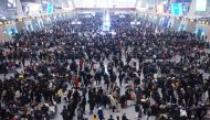 Travellers wait for their trains at Hangzhou East railway station during the Spring Festival travel rush ahead of the Chinese Lunar New Year, in Hangzhou, Zhejiang province, China January 20, 2023. File Photo: China Daily via REUTERS.
