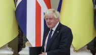 Former British Prime Minister Boris Johnson arrives at a joint news briefing with Ukraine's President Volodymyr Zelenskiy, as Russia's attack on Ukraine continues, in Kyiv, Ukraine August 24, 2022. File Photo: REUTERS/Gleb Garanich
