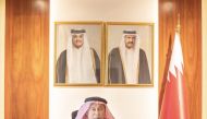 Khalaf bin Ahmed Al Mannai Undersecretary at the Ministry of Finance participates in the joint meeting.