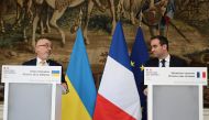 Ukrainian Defence Minister Oleksii Reznikov and French Defence Minister Sebastien Lecornu address a press conference as part of Ukraine's Defence Minister's official visit, at the Hotel de Brienne, the French Ministry of Armed Forces, in Paris on January 31, 2023. JULIE SEBADELHA/Pool via REUTERS