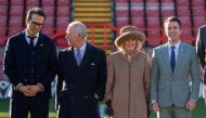 FILE PHOTO: The King and The Queen Consort visited Wrexham Association Football Club (AFC). Hollywood actors, Ryan Reynolds and Rob McElhenney bought the club in 2021. Arthur Edwards/Pool via REUTERS