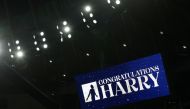 Big screen displays congratulations after the match as Tottenham Hotspur's Harry Kane became Tottenham Hotspur's all time top goalscorer. (REUTERS/David Klein) 
