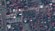 This handout photograph released by Maxar Technologies on February 7, 2023, shows a satellite image taken of Islahiye in south-eastern Turkey on February 7, 2023 (Photo by Handout / Satellite image 2023 Maxar Technologies / AFP) 