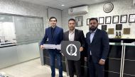 Regency Fleet Co., Al-Futtaim Automotive and DOMASCO officials at the handing over ceremony . 