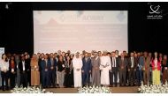 Minister of Sports and Youth H E Salah bin Ghanem Al Ali; Chairperson of DICID Board of Directors H E Dr. Ibrahim Saleh Al Nuaimi; and other officials and participants at the opening of the conference. 
