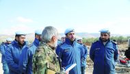 Team from Qatar International Search, Rescue Group visits earthquake zones.