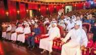 Officials and guests at the announcement ceremony for the 9th Disaster Management Camp, yesterday. 