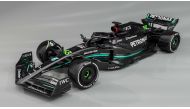 A handout image released by Mercedes shows the team's new Mercedes-AMG F1 W14 E Formula One racing car during their 2023 season launch, in Silverstone on February 15, 2023. (Photo by MERCEDES / AFP)