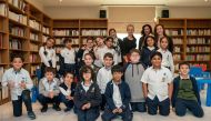 A group of Doha Academy Al Waab Primary students during their visit to the French Institute in Qatar, recently.