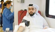 The blood donation drive carried out by the bank’s staff. 