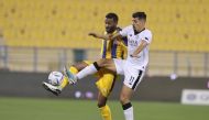 Al Sadd’s Baghdad Bounedjah (right) in action yesterday. 