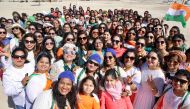 Participants during Rang de Basanti anniversary  celebrations.