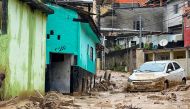 This handout picture released by Sao Sebastiao City Hall shows the damage caused by heavy rains in the municipality of Sao Sebastiao, north coast of the state of Sao Paulo, Brazil, on February 19, 2023. Photo by Sao Sebastiao City Hall / AFP