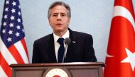 US Secretary of State Antony Blinken attends a press conference with Turkish Foreign Minister in Ankara, on February 20, 2023. (Photo by Adem Altan / AFP)