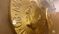 A Nobel Prize medal replica is on display inside the Norwegian Nobel Institute in Oslo, Norway, September 19, 2022. (REUTERS/Victoria Klesty)


