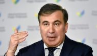In this file photo taken on March 19, 2021 former Georgian President Mikheil Saakashvili gestures as he speaks during a press conference, in Kiev. - The health of Mikheil Saakashvili, Georgia's jailed ex-president, is deteriorating due to drastic weight loss, his doctors said on February 18, 2023 following international calls for his release. (Photo by Sergei SUPINSKY / AFP)