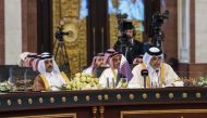 Speaker of Shura Council H E Hassan bin Abdullah Al Ghanim delivering his speech before the opening session of the 34th conference of the Arab Inter-Parliamentary Union in Baghdad, Iraq.
