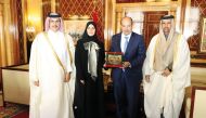 Deputy Speaker of the Shura Council H E Dr. Hamda bint Hassan Al Sulaiti (second left) with other dignitaries during the meet.