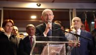 Kemal Kilicdaroglu leader of the Republican People party CHP speaking after he was confirmed as the Turkish opposition's joint candidate to run against President Recep Tayyip Erdogan in Turkiye's Presidential elections in May in Ankara, Turkiye, on March 6, 2023. (Photo by Adem ALTAN / AFP)