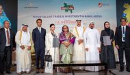 Officials of QFC, BSEC and BIDA with  Prime Minister of Bangladesh H E Sheikh Hasina during the summit.