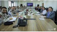 Qatari and US officials during the strategic meeting.