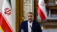 Iranian Foreign Minister Hossein Amir-Abdoulahian speaks during a press conference in Tehran, on March 19, 2023, to communicate the annual report on the accomplishments and further work with respect to national foreign policy. (Photo by AFP)